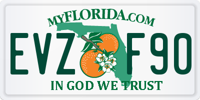 FL license plate EVZF90