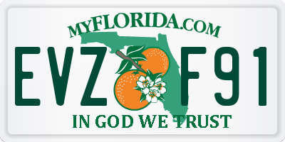FL license plate EVZF91
