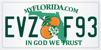 FL license plate EVZF93