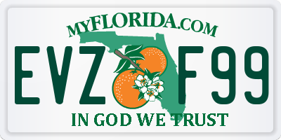 FL license plate EVZF99