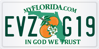 FL license plate EVZG19