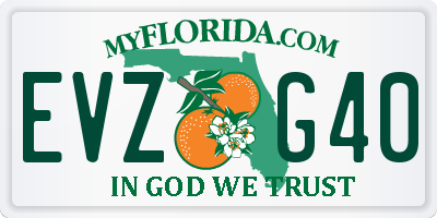 FL license plate EVZG40