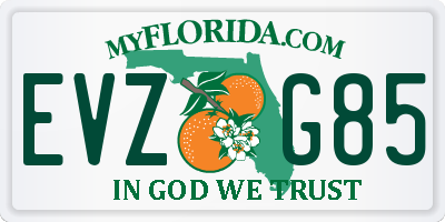 FL license plate EVZG85