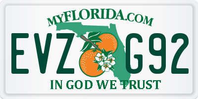 FL license plate EVZG92