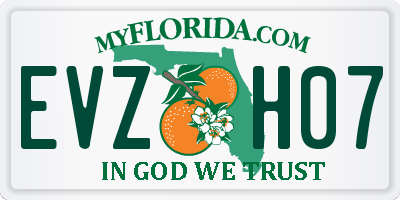 FL license plate EVZH07