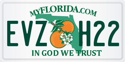 FL license plate EVZH22
