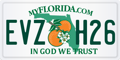 FL license plate EVZH26