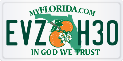 FL license plate EVZH30