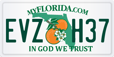 FL license plate EVZH37