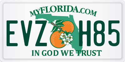 FL license plate EVZH85