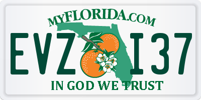 FL license plate EVZI37