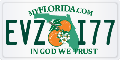 FL license plate EVZI77