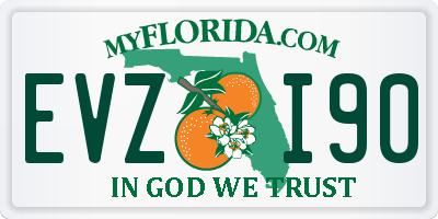 FL license plate EVZI90