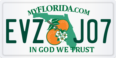 FL license plate EVZJ07
