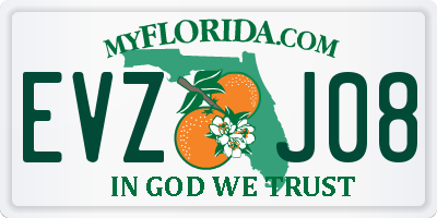 FL license plate EVZJ08