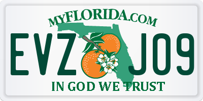 FL license plate EVZJ09