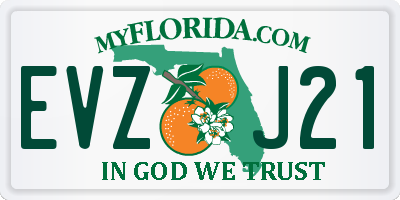 FL license plate EVZJ21