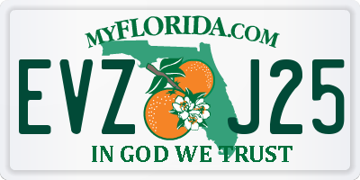FL license plate EVZJ25