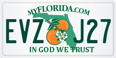 FL license plate EVZJ27