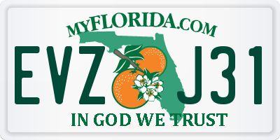 FL license plate EVZJ31