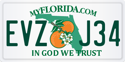 FL license plate EVZJ34