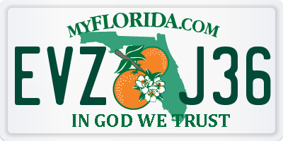 FL license plate EVZJ36