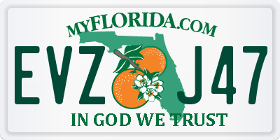 FL license plate EVZJ47