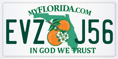 FL license plate EVZJ56