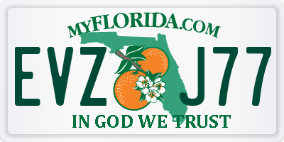 FL license plate EVZJ77