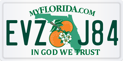 FL license plate EVZJ84
