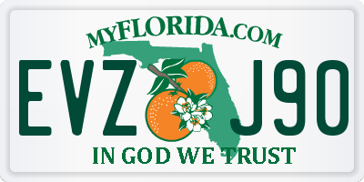 FL license plate EVZJ90