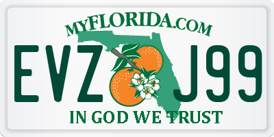 FL license plate EVZJ99