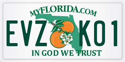 FL license plate EVZK01