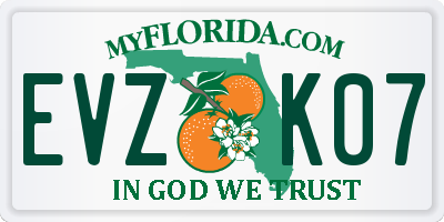 FL license plate EVZK07