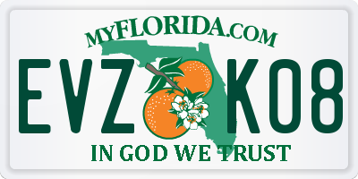 FL license plate EVZK08