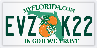 FL license plate EVZK22