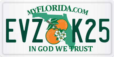 FL license plate EVZK25
