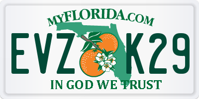 FL license plate EVZK29