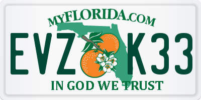 FL license plate EVZK33