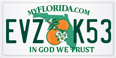 FL license plate EVZK53
