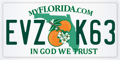FL license plate EVZK63