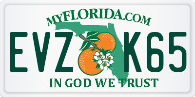 FL license plate EVZK65