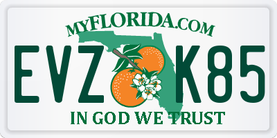 FL license plate EVZK85