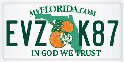 FL license plate EVZK87