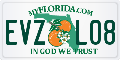 FL license plate EVZL08