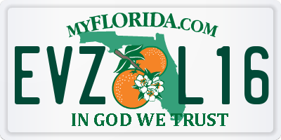 FL license plate EVZL16