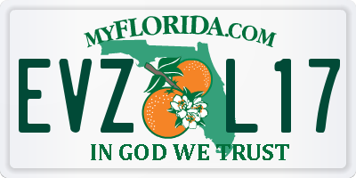 FL license plate EVZL17