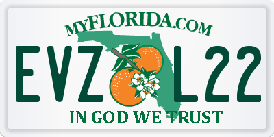FL license plate EVZL22