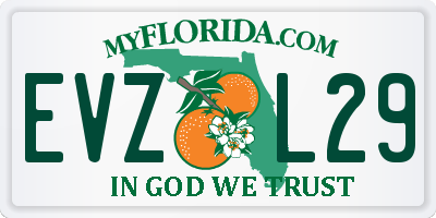 FL license plate EVZL29