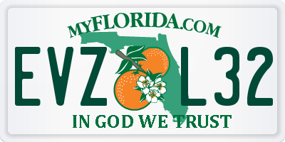 FL license plate EVZL32